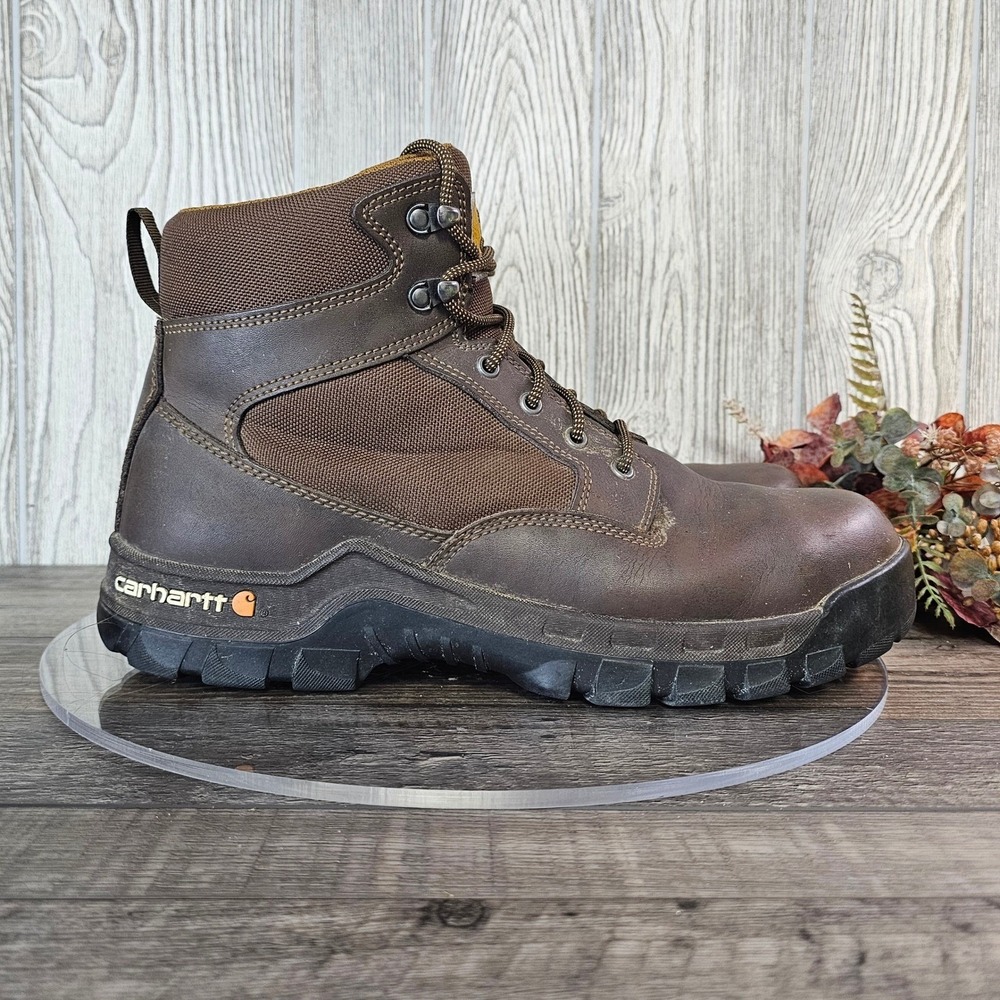 Carhartt 6" Steel Toe Work‎ Boots Brown Leather CMF6284 Rugged Flex Men's 12W